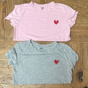 Sunday Best Pink and Gray Heart Tees